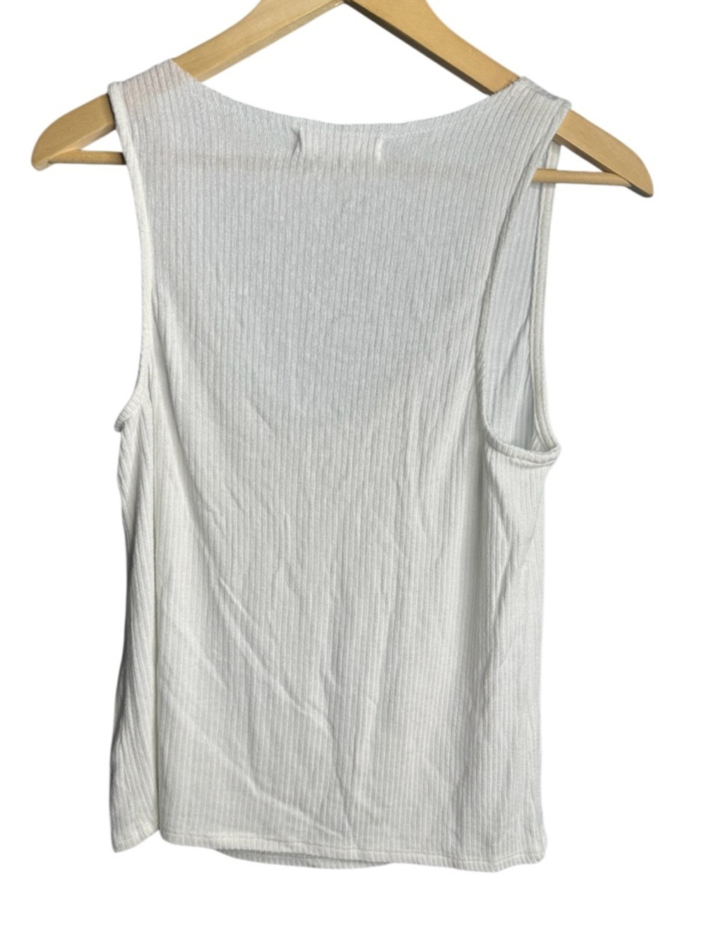 PROJECT SOCIAL T | White Ribbed Tank Top | Scoop Neck | Soft Basic | Size Large - Picture 5 of 5